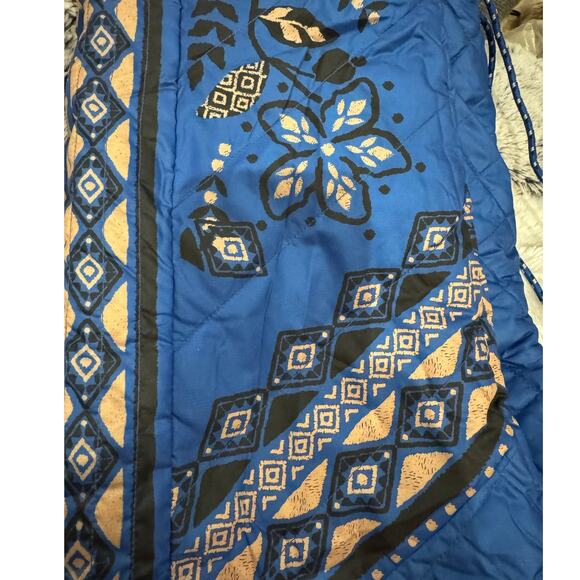 FARM RIO NWT $255 Macaw Quilted Ankle Pants Cobalt Blue Women's Size S - Picture 9 of 13